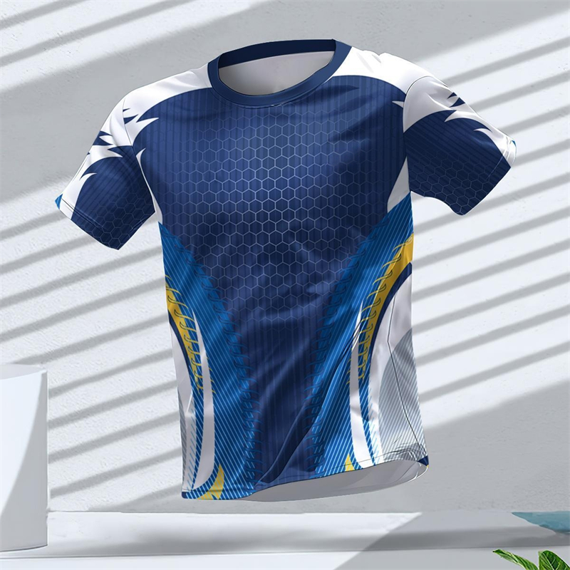 Xu Xin Table Tennis - Kaos Olahraga Cetak 3D Grafis Geometris