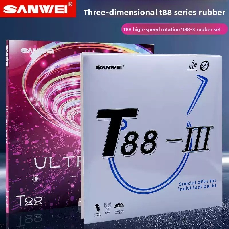 Table Tennis Xiom Rubber - Sanwei T88 ULTRA-Spin T88-3 Karet Tenis