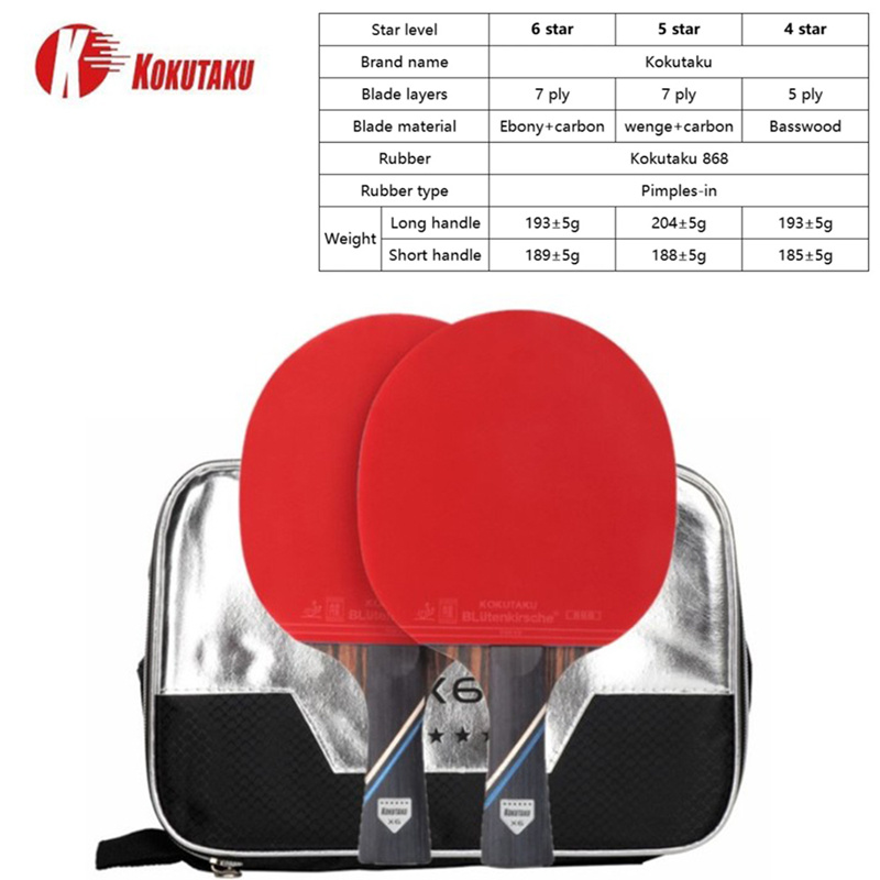 Table Tennis History - KOKUTAKU ITTF Profesional 4/5/6 Raket Bintang