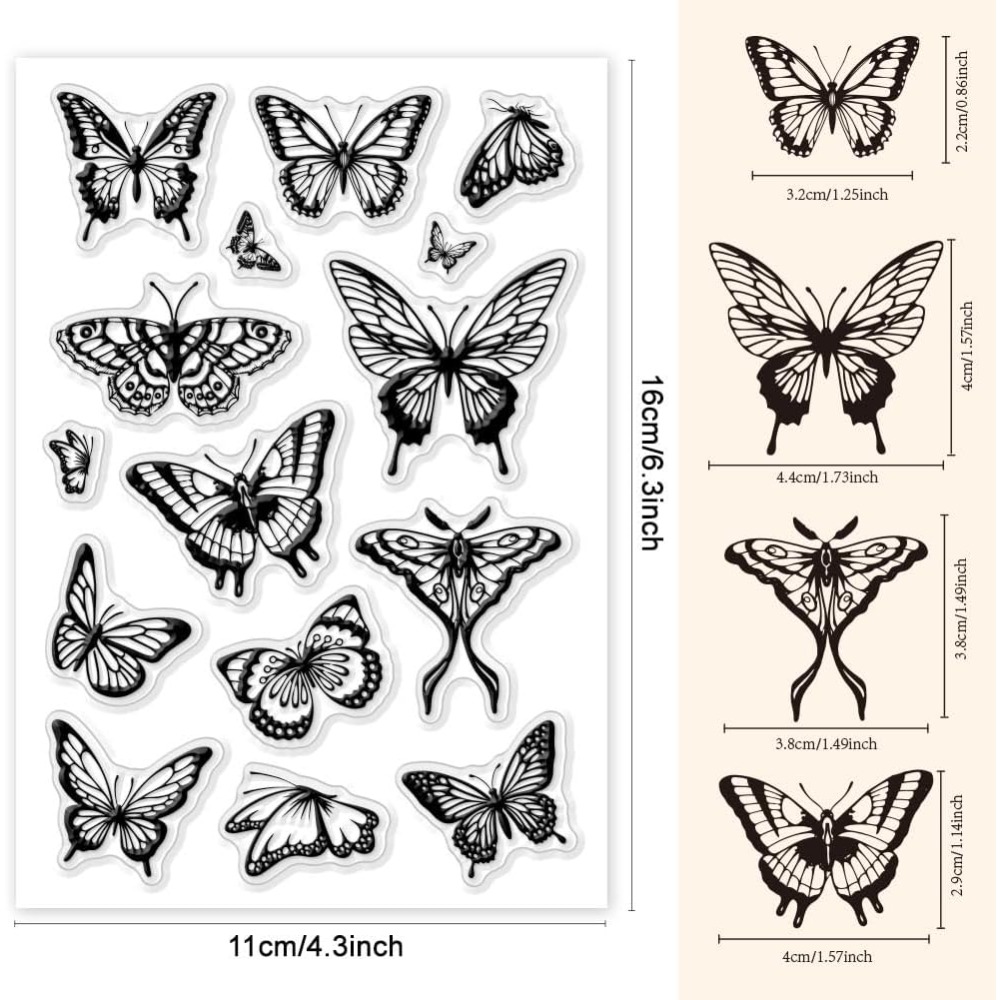 Butterfly Rubber Sheet - 1 Lembar Stempel Transparan untuk Pembuatan