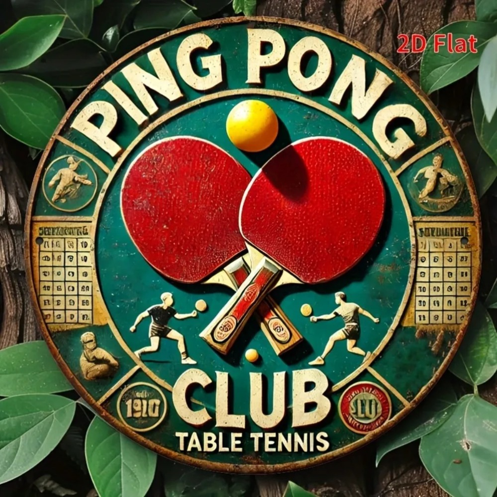 Papan Logam Bulat Vintage 2D u - Table Tennis History ulasan dan harga