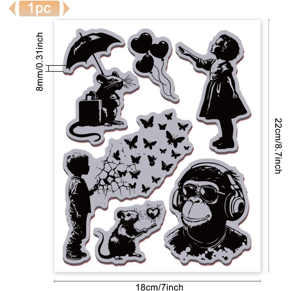 Stempel Karet Grafitti Balloon - Butterfly Rubber Sheet ulasan dan harga
