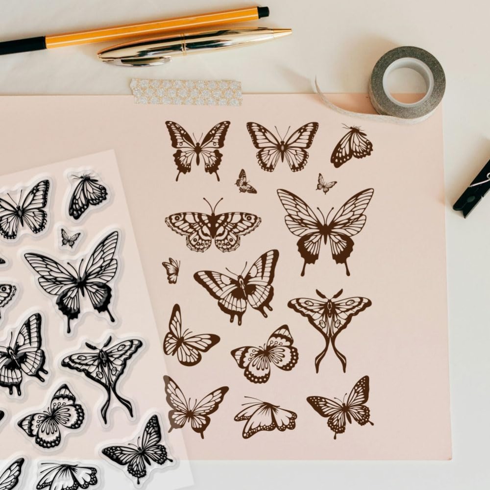 1 Lembar Stempel Transparan un - Butterfly Rubber Sheet ulasan dan harga